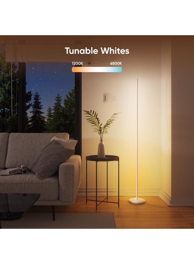 Nanoleaf طقم مصباح أرضي | مصباح LED ذكي متعدد الألوان، ضوء ساطع وحيوي، تحكم عبر تطبيق WiFi مع ميكروفون، 25,000 ساعة، مناسب للصالات، غرفة المعيشة، غرفة النوم، تناول الطعام، الدراسة، الاسترخاء - أبيض - Image 4
